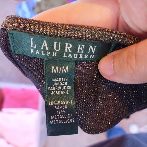 Lauren Ralph Lauren Vintage | Shimmering Brown Sleeveless Top Medium - Picture 5 of 5
